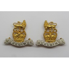 Pair of 15th/19th Hussars Officer's Collar Badges - Queen's Crown