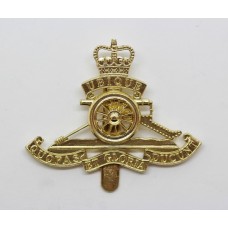 Royal Artillery Anodised (Staybrite) Beret Badge - Queen's Crown