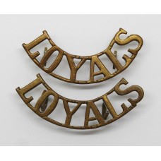 Pair of Loyal North Lancashire Regiment (LOYALS) Shoulder Titles