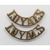 Pair of Loyal North Lancashire Regiment (LOYALS) Shoulder Titles