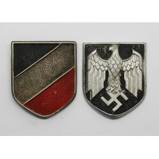 Pair of German WW2 Solar Helmet Badges