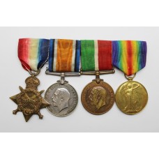 WW1 1914-15 Star, British War Medal, Mercantile Marine War Medal & Victory Medal Group of Four - Eng. Sub Lieutenant J. Nicol, Royal Naval Reserve