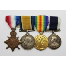 WW1 1914-15 Star, British War Medal, Victory Medal & Royal Naval LS&GC Medal Group of Four - W. Higgs, S.P.O., Royal Navy