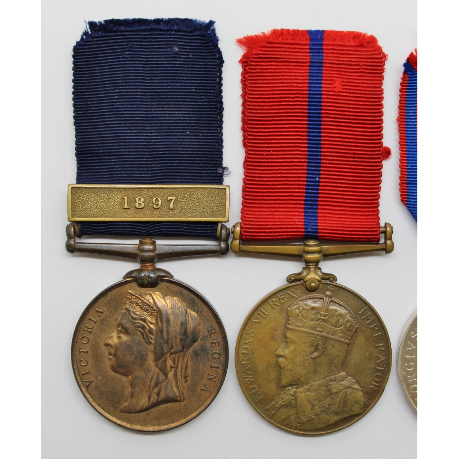 1x6" piece  of ORIGINAL MINIATURE ribbon for the 1902 POLICE CORONATION MEDAL 
