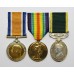 WW1 British War Medal, Victory Medal and George VI Territorial Efficiency Medal (Militia) - Pte. E. Truman, South Wales Borderers & Royal Monmouthshire R.E.