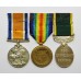 WW1 British War Medal, Victory Medal and George VI Territorial Efficiency Medal (Militia) - Pte. E. Truman, South Wales Borderers & Royal Monmouthshire R.E.