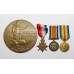 WW1 1914-15 Star, British War Medal, Victory Medal & Memorial Plaque - Pte. F.. Holder, 15th (Carmarthanshire Pals) Bn. Welsh Regiment & 11th Bn. Cheshire Regiment - Died as a P.O.W.