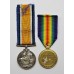 WW1 British War & Victory Medal Pair - Pte. C. Alvey, Northumberland Fusiliers