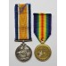 WW1 British War & Victory Medal Pair - Pte. C. Alvey, Northumberland Fusiliers