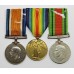 WW1 British War Medal, Victory Medal and WW2 Defence Medal with Dog Tags, Identity Bracelet and Boxes of Issue - Gnr. A.V. Bolam, Royal Artillery