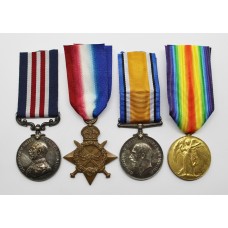 WW1 Military Medal, 1914-15 Star, British War Medal & Victory Medal Group - Pte. J.W. Mortimer, 9th Bn. York & Lancaster Regiment / East Yorkshire Regiment / Royal Air Force