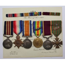 WW1 Military Medal, 1914-15 Star Trio (MID), LS&GC and French Croix de Guerre Group of Six - Sjt. J. Lawrence, 5th Mn By., Royal Garrison Artillery
