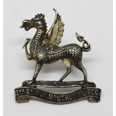 2nd Bn. Monmouthshire Regiment Post 1908 Officer's Silvered Cap Badge
