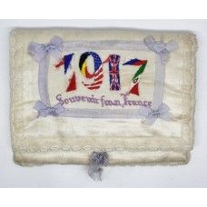 WW1 1917 Dated Silk Embroidered Jewellery Pad / Cushion 