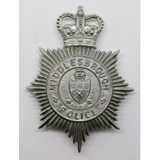 Middlesbrough Borough Police Helmet Plate - Queen's Crown