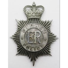 Oldham Borough Police Helmet Plate - Queens Crown