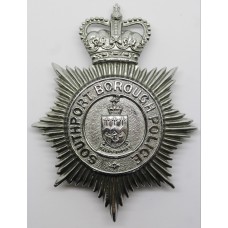 Southport Borough Police Helmet Plate - Queens Crown