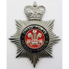 Dyfed - Powys Heddlu - Police Enamelled Helmet Plate - Queens Crown