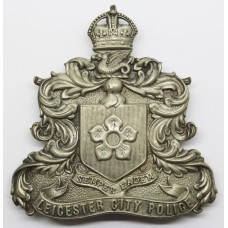 Leicester City Police Helmet Plate - Kings Crown