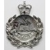 Glamorgan Constabulary Wreath Helmet Plate - Queens Crown