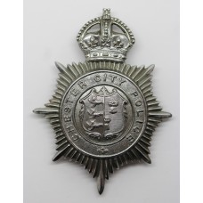 Chester City Police Helmet Plate - King's Crown