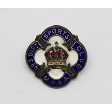 Metropolitan Police Athletics Association M.P.A.A. No.3 District Sports Club Enamelled Lapel Badge - King's Crown