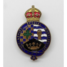 Lincolnshire Special Constabulary Enamelled Lapel Badge - King's Crown