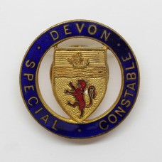 Devon Special Constable Enamelled Lapel Badge (Red Lion)