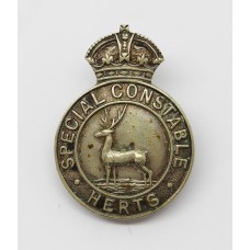 Hertfordshire Constabulary Herts Special Constable Lapel Badge - King's Crown