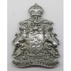 Leicester City Police Helmet Plate - King's Crown (Chrome)