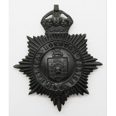 Halifax Borough Police Night Helmet Plate - King's Crown