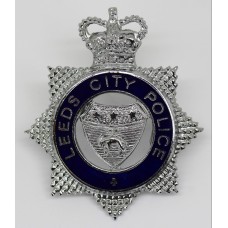 Leeds City Police Senior Officer's Enamelled Cap Badge- Queen's Crown