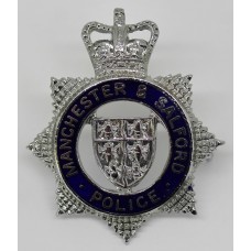 Manchester & Salford Police Senior Officer's Cap Badge - Queen's Crown