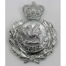 Glamorgan Constabulary Wreath Helmet Plate - Queen's Crown