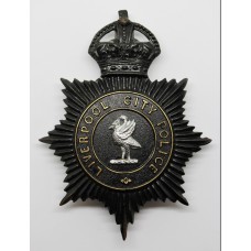 Liverpool City Police Night Helmet Plate - King's Crown