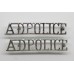Pair of Army Depot Police (A.D.POLICE) Anodised (Staybrite) Shoulder Titles