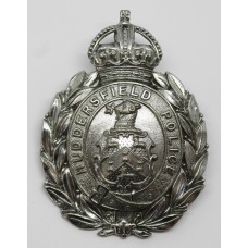 Huddersfield Police Wreath Helmet Plate - King's Crown