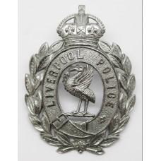 Liverpool City Police Wreath Helmet Plate - King's Crown