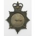 Durham County Constabulary Night Helmet Plate - Queen's Crown