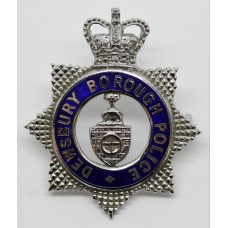 Dewsbury Borough Police Senior Officer's Enamelled Cap Badge - Queen's Crown