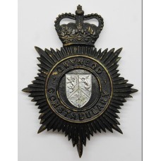 Gwynedd Constabulary Night Helmet Plate - Queen's Crown