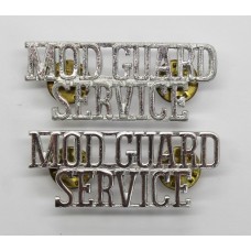 Pair of Ministry of Defence Guard Service (MOD GUARD/SERVICE) Anodised (Staybrite) Shoulder Titles