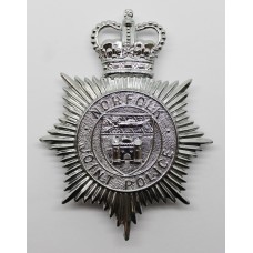Norfolk Joint Police Helmet Plate - Queen's Crown