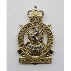 Kent & County of London Yeomanry (Sharpshooters) Anodised (Staybrite) Cap Badge - Queen's Crown