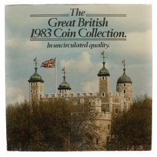 Rare Royal Mint Great British 1983 Coin Collection Uncirculated Coin Set with 'New Pence' Mule Error 2p 