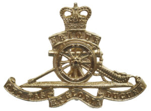 Royal Artillery Anodised (Staybrite) Cap Badge - Queen's Crown