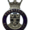 Derbyshire Constabulary Enamelled Cap Badge - Queen's Crown