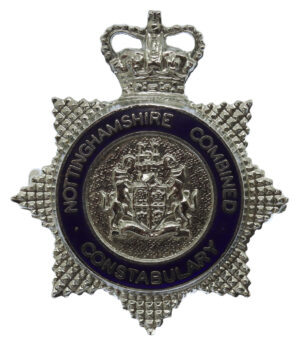 Nottinghamshire Combined Constabulary Senior Officer's Enamelled Cap Badge - Queen's Crown