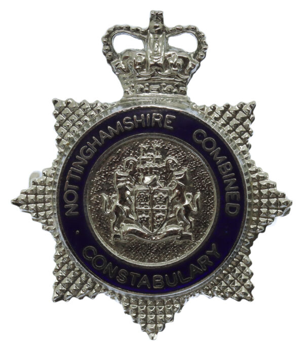 Nottinghamshire Combined Constabulary Senior Officer's Enamelled Cap Badge - Queen's Crown
