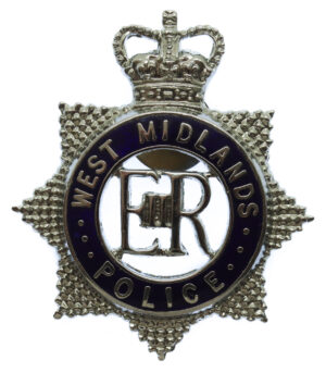West Midlands Police Enamelled Star Cap Badge - Queen's Crown